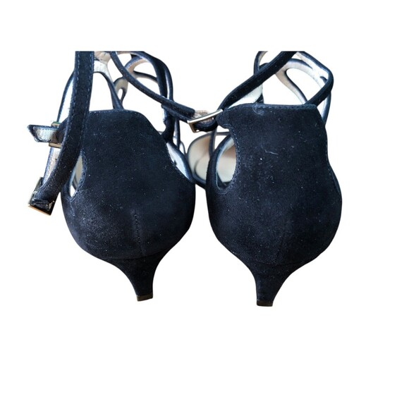 Jimmy Choo Black Suede Ankle Strap Low Heel sz 38 - Picture 9 of 10